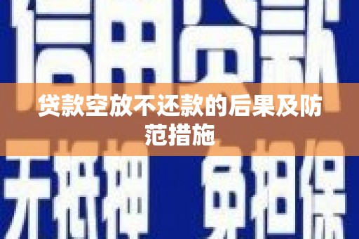 宝应县贷款空放不还款的后果及防范措施